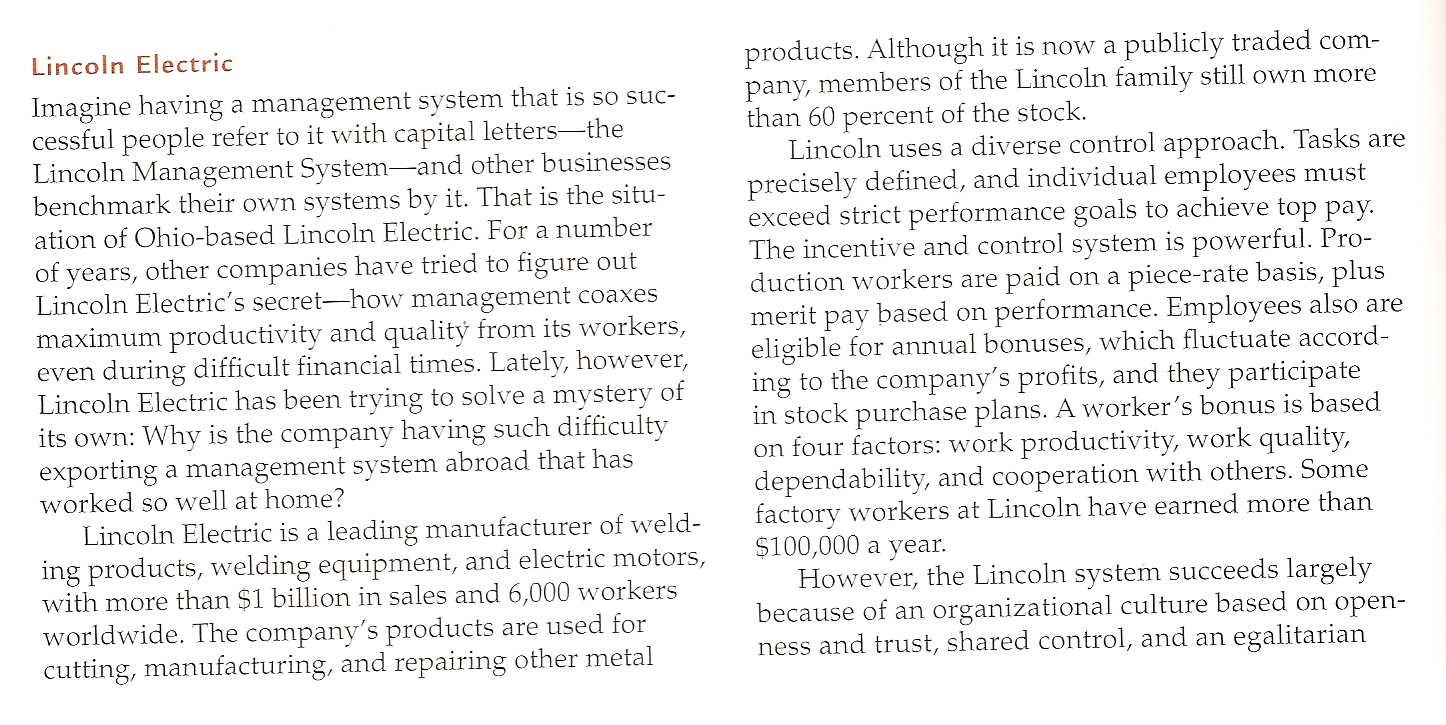 lincoln electric harvard case study